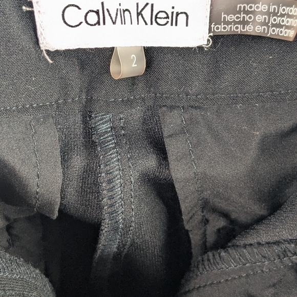 Calvin Klein Black Straight Leg Pant, Trouser, Slack leather band @ Waist 2 - Picture 7 of 9